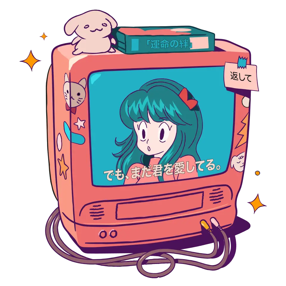 retro anime television screen